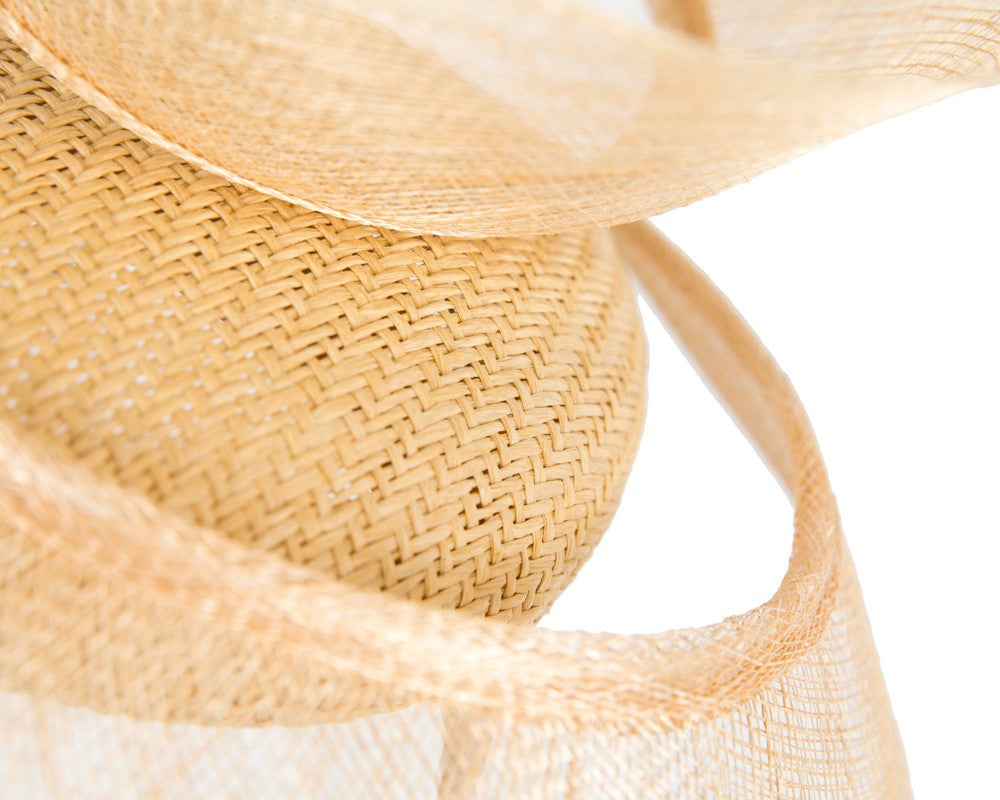 Bespoke nude sinamay fascinator by Fillies Collection-4