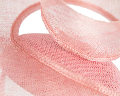 Bespoke pink sinamay fascinator by Fillies Collection-4