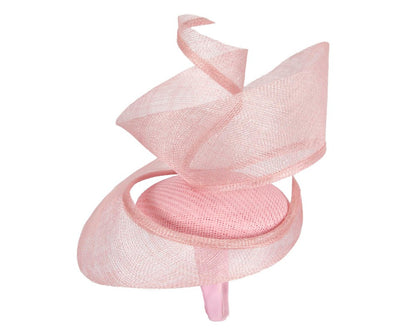 Bespoke pink sinamay fascinator by Fillies Collection-2