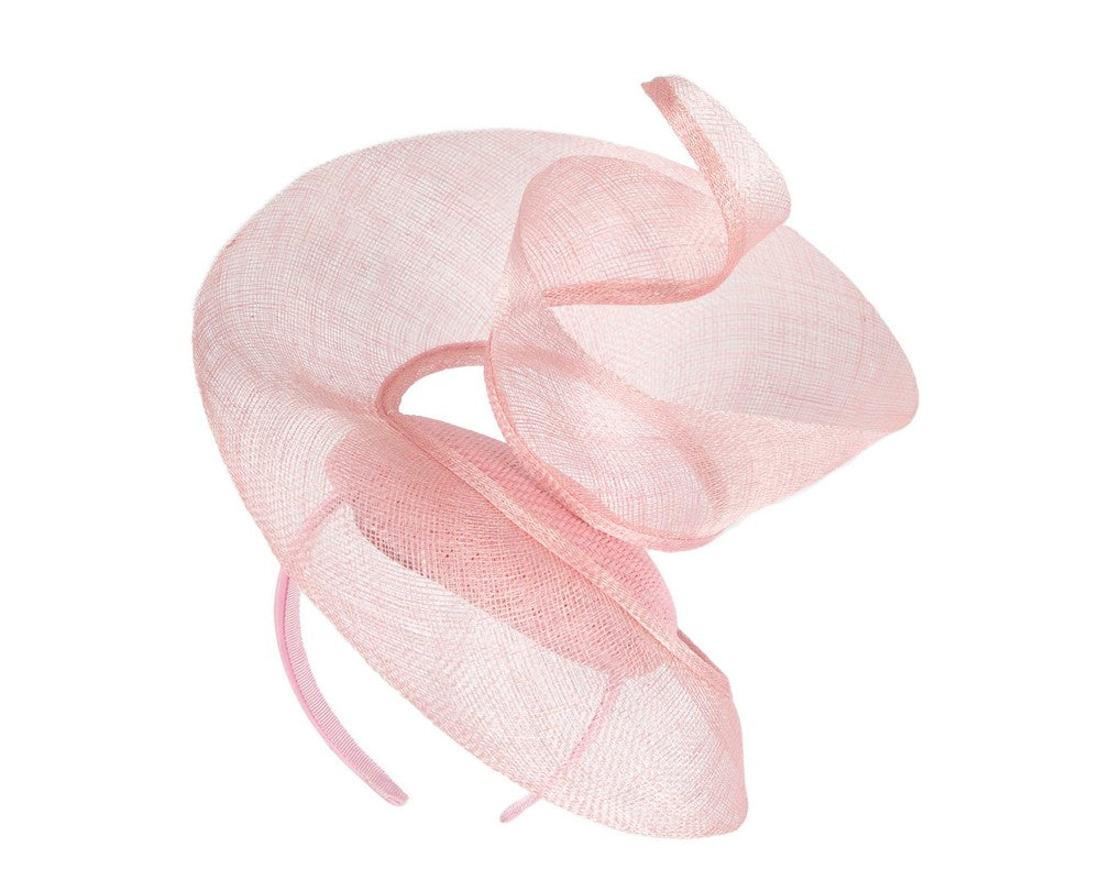 Bespoke pink sinamay fascinator by Fillies Collection-1