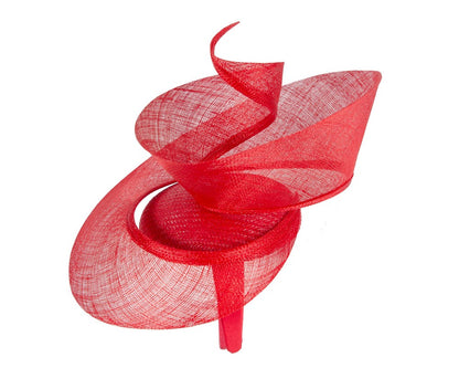 Bespoke red sinamay fascinator by Fillies Collection-2