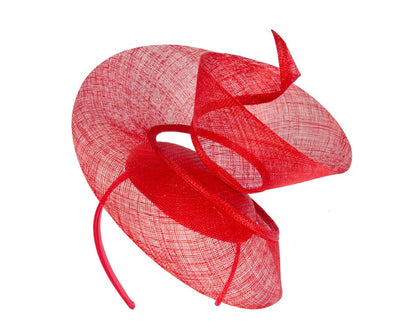 Bespoke red sinamay fascinator by Fillies Collection-1
