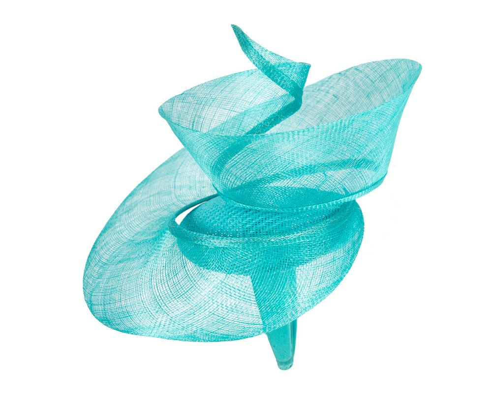 Bespoke turquoise sinamay fascinator by Fillies Collection-2
