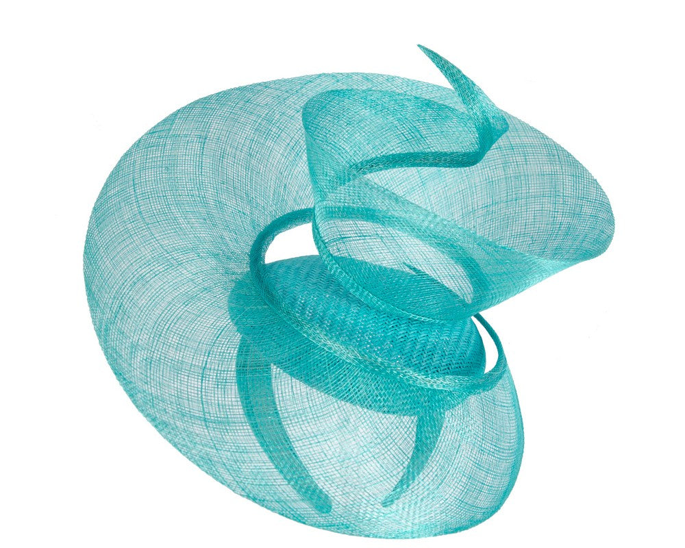 Bespoke turquoise sinamay fascinator by Fillies Collection-1
