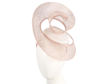 Bespoke white & blush sinamay fascinator by Fillies Collection-0