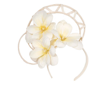 Bespoke cream flower fascinator by Fillies Collection