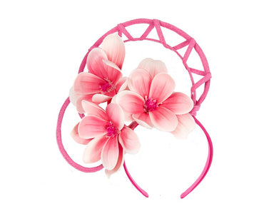Bespoke fuchsia flower fascinator by Fillies Collection