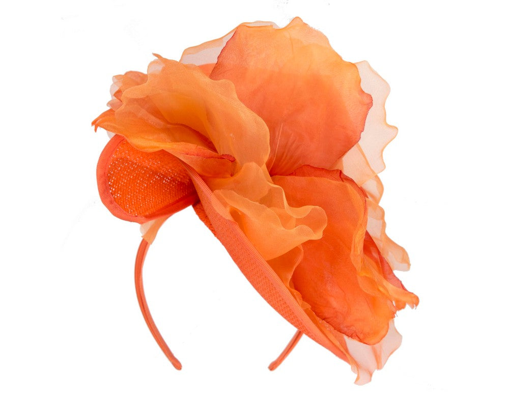 Exclusive orange fascinator with flower by Fillies Collection-5