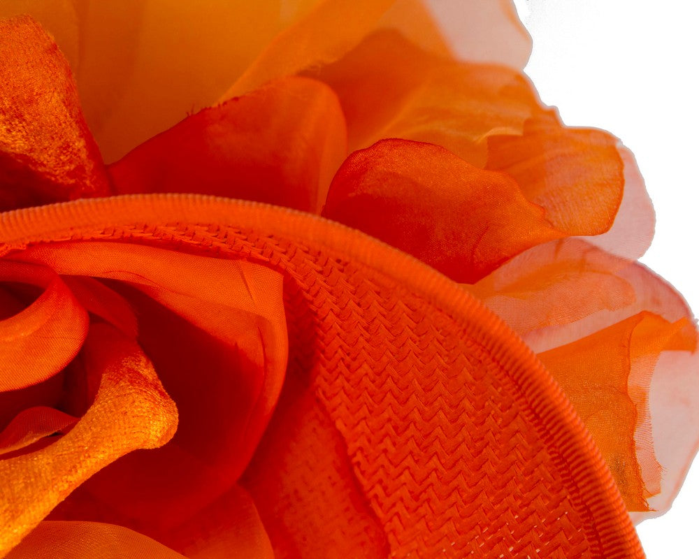 Exclusive orange fascinator with flower by Fillies Collection-4