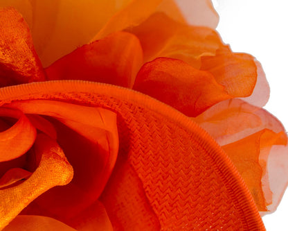 Exclusive orange fascinator with flower by Fillies Collection-4