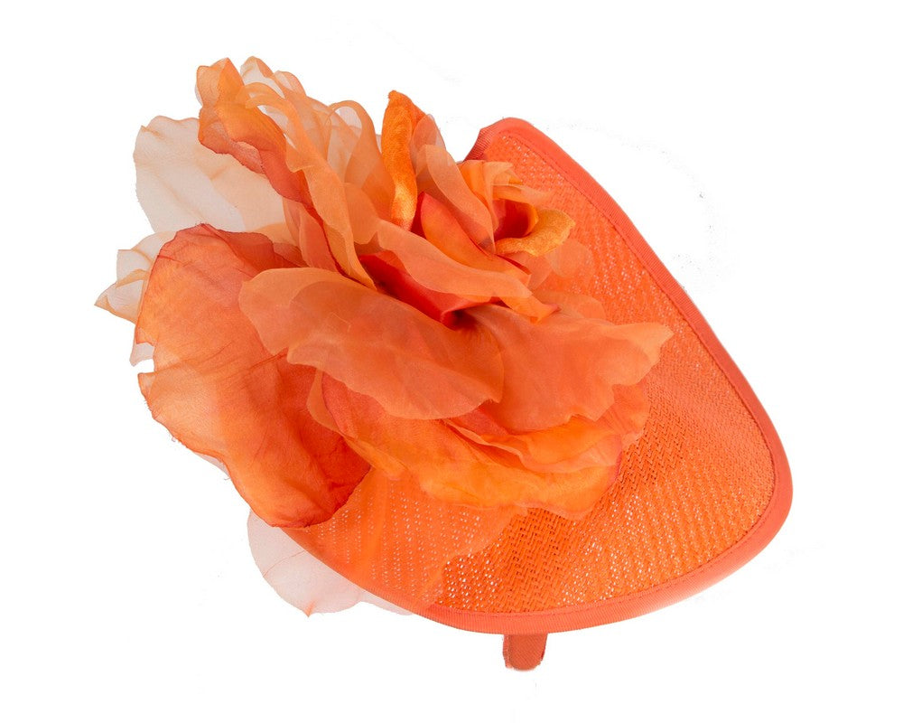 Exclusive orange fascinator with flower by Fillies Collection-3