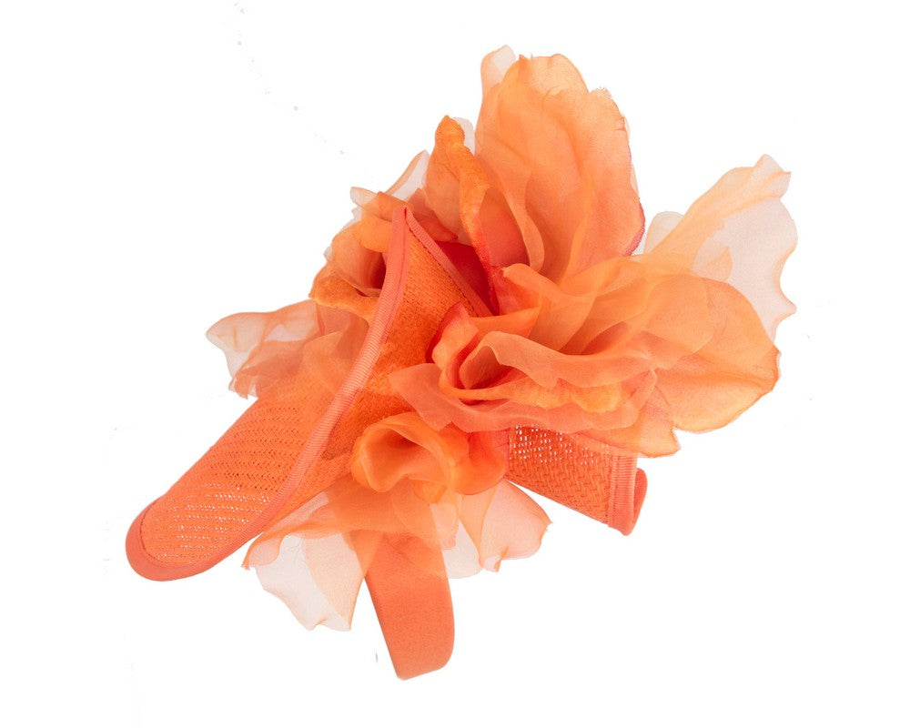 Exclusive orange fascinator with flower by Fillies Collection-2