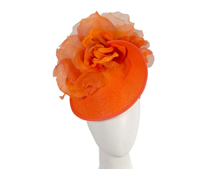 Exclusive orange fascinator with flower by Fillies Collection-0