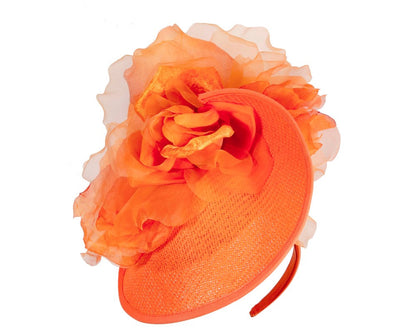 Exclusive orange fascinator with flower by Fillies Collection-1