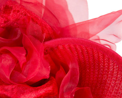 Exclusive red fascinator with flower by Fillies Collection-4