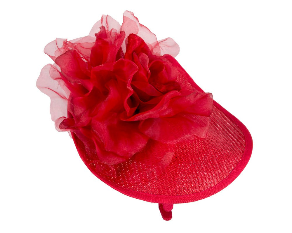 Exclusive red fascinator with flower by Fillies Collection-3