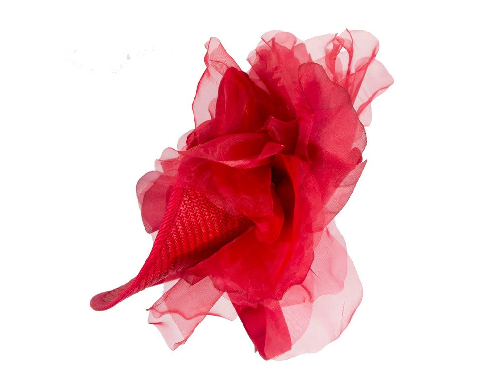Exclusive red fascinator with flower by Fillies Collection-2