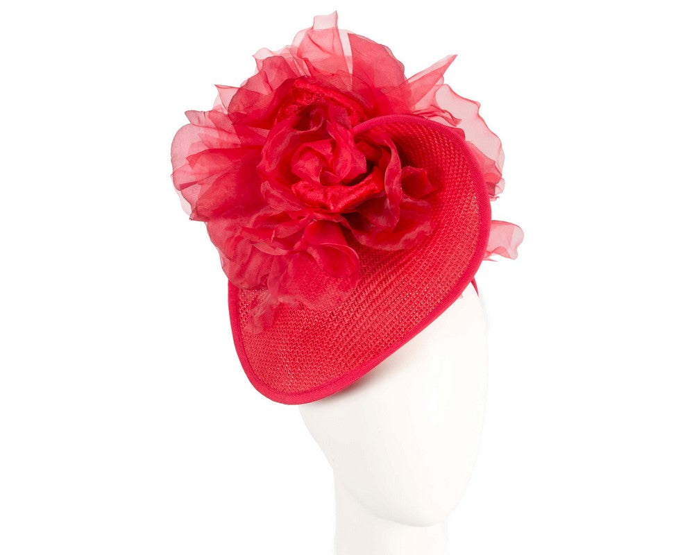 Exclusive red fascinator with flower by Fillies Collection-0