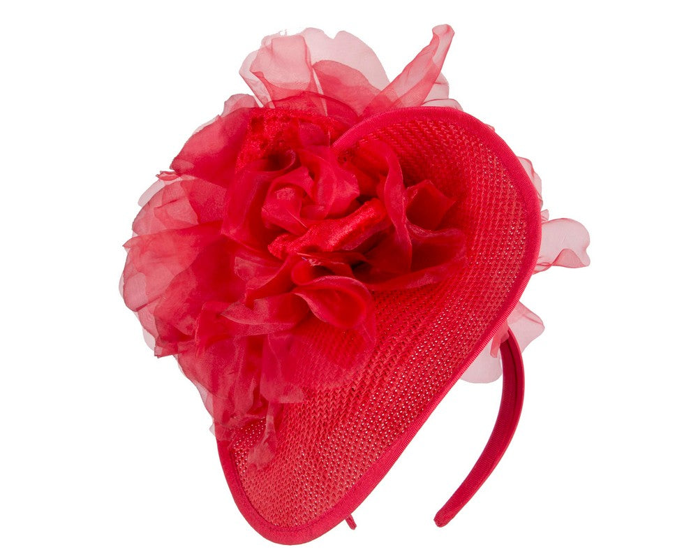 Exclusive red fascinator with flower by Fillies Collection-1