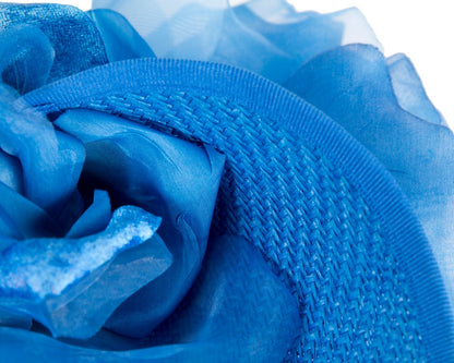 Exclusive blue fascinator with flower by Fillies Collection-4