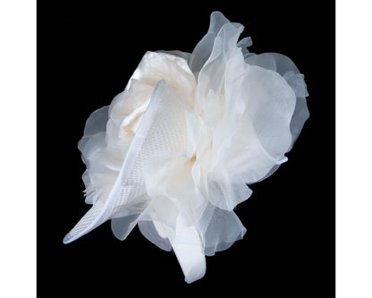Exclusive white fascinator with flower by Fillies Collection
