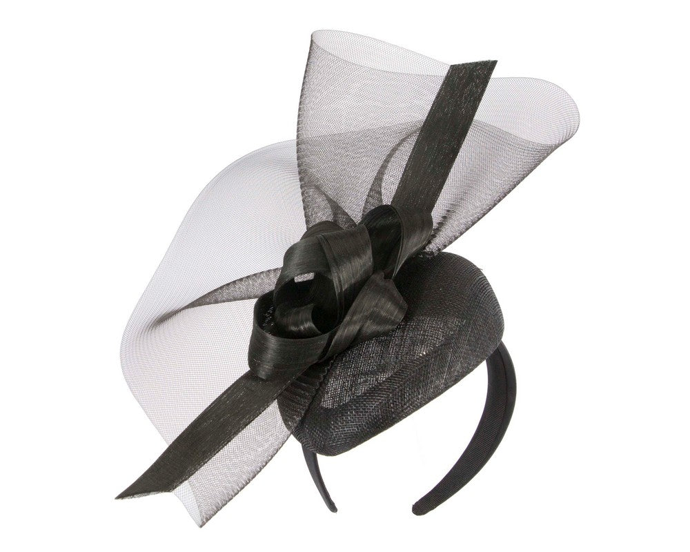Tall black racing fascinator by Fillies Collection-1