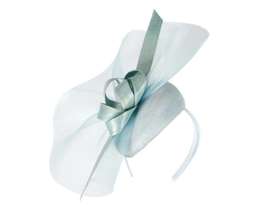Tall light blue racing fascinator by Fillies Collection-1