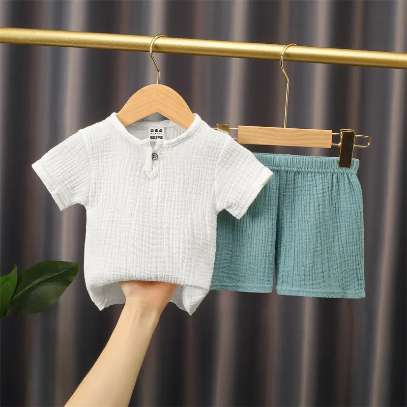 2-piece summer t-shirt and shorts set for children multivariant-4