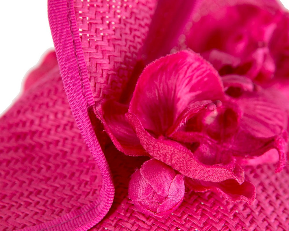 Fuchsia spring racing fascinator with orchid