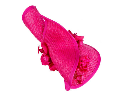 Fuchsia spring racing fascinator with orchid