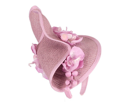 Lilac spring racing fascinator with orchid