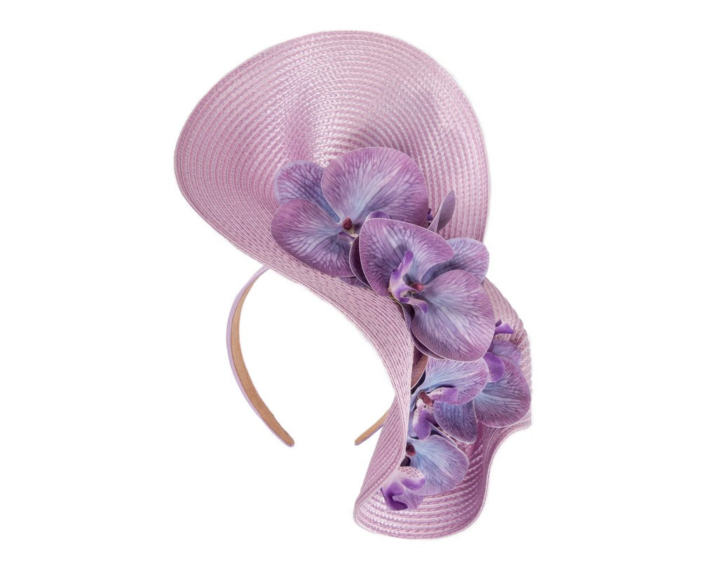 Large lilac fascinator with orchids by Fillies Collection-1