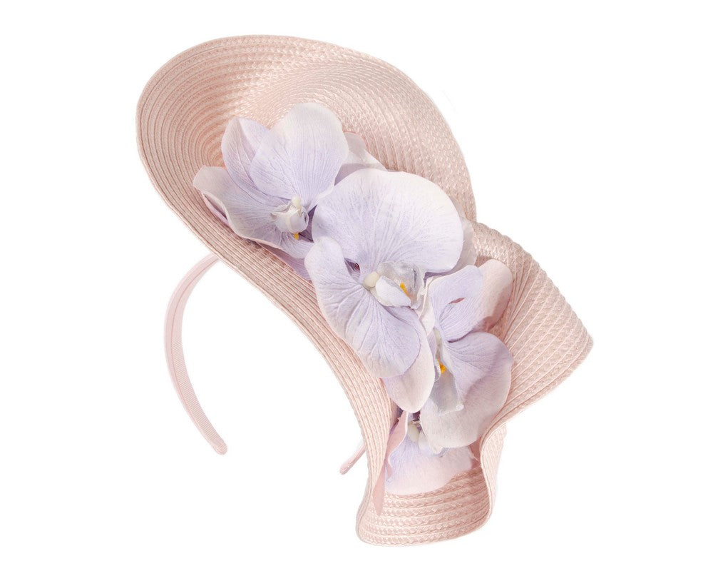 Large pink & lilac fascinator with orchids by Fillies Collection-1