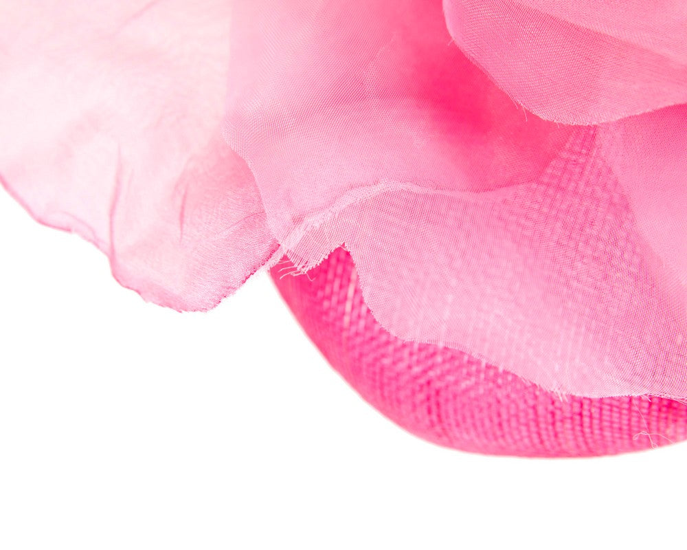 Hot Pink flower pillbox fascinator by Fillies Collection-3