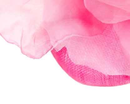 Hot Pink flower pillbox fascinator by Fillies Collection-3