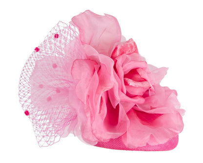 Hot Pink flower pillbox fascinator by Fillies Collection-2