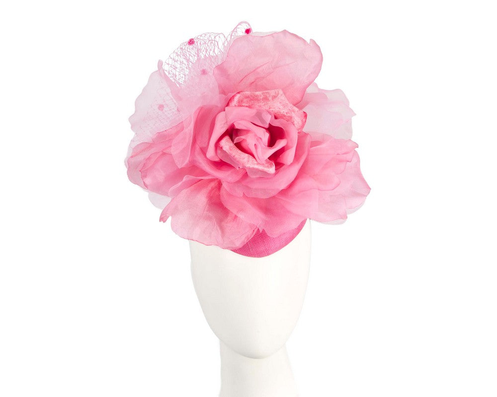 Hot Pink flower pillbox fascinator by Fillies Collection-0