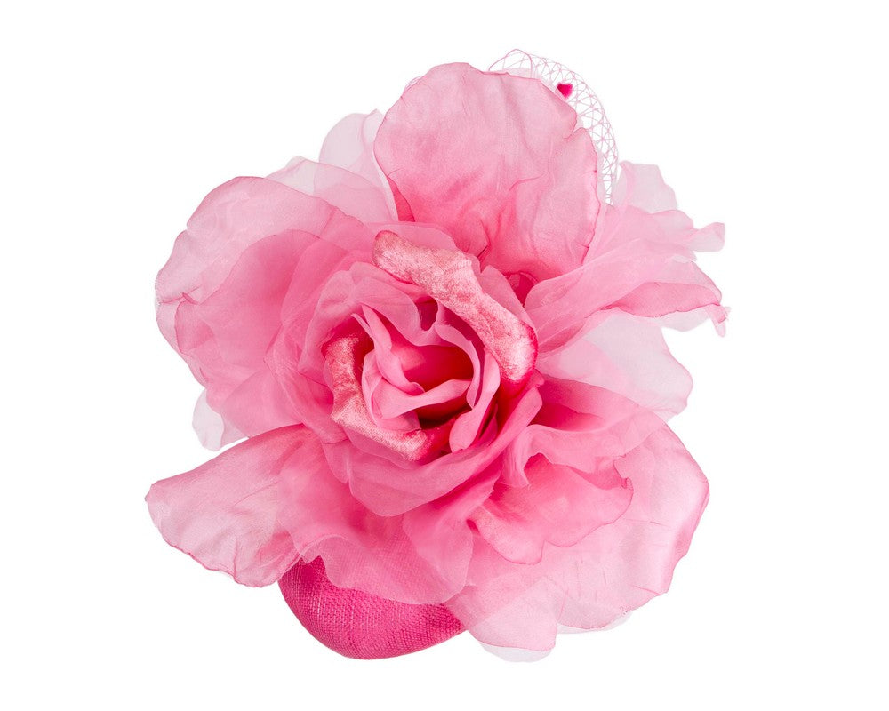 Hot Pink flower pillbox fascinator by Fillies Collection-1