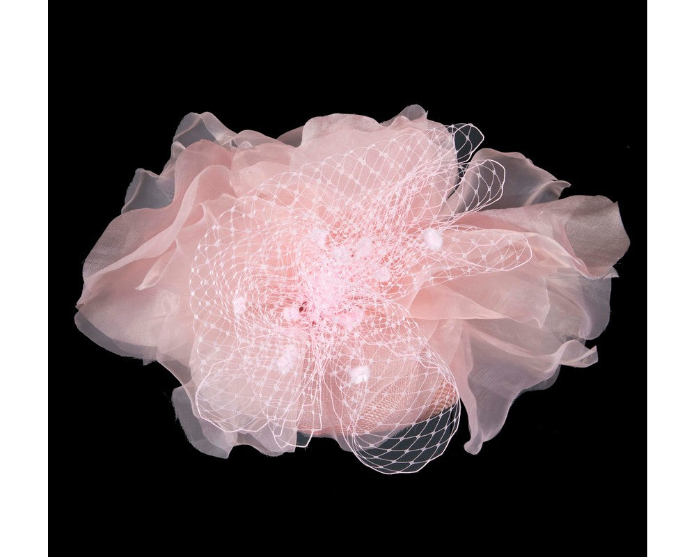 Pink flower pillbox fascinator by Fillies Collection-5