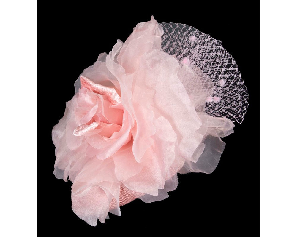 Pink flower pillbox fascinator by Fillies Collection-2