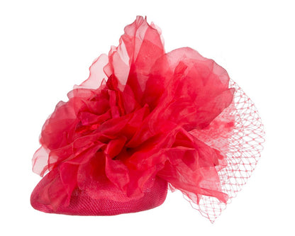 Red flower pillbox fascinator by Fillies Collection-3
