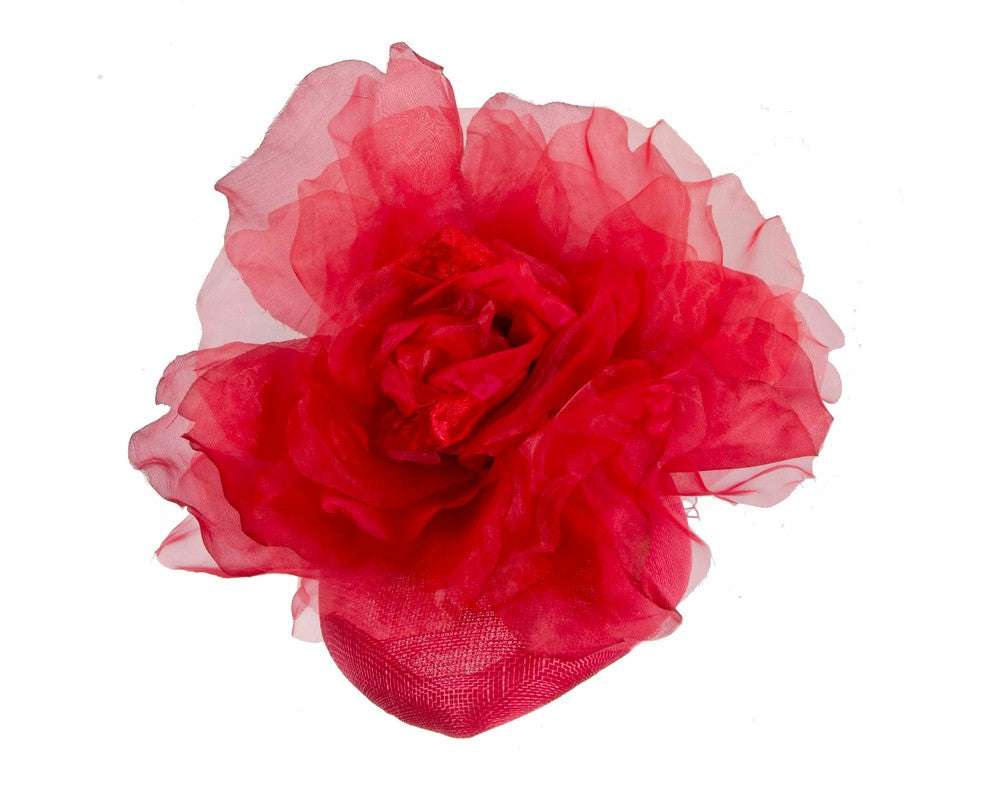 Red flower pillbox fascinator by Fillies Collection-1