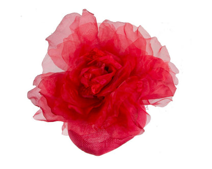 Red flower pillbox fascinator by Fillies Collection-1