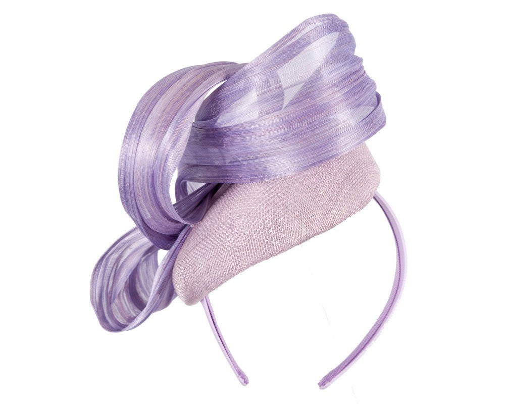 Lilac pillbox fascinator with silk abaca bow by Fillies Collection S307LI-5