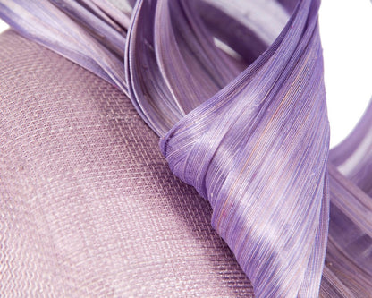 Lilac pillbox fascinator with silk abaca bow by Fillies Collection S307LI-4
