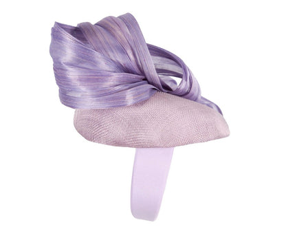Lilac pillbox fascinator with silk abaca bow by Fillies Collection S307LI-3