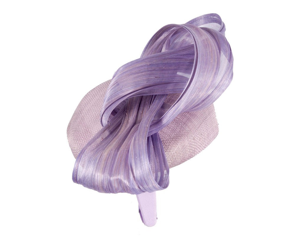 Lilac pillbox fascinator with silk abaca bow by Fillies Collection S307LI-2