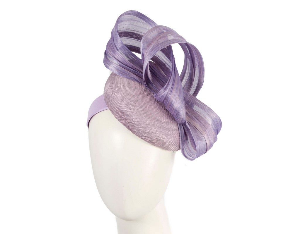 Lilac pillbox fascinator with silk abaca bow by Fillies Collection S307LI-0