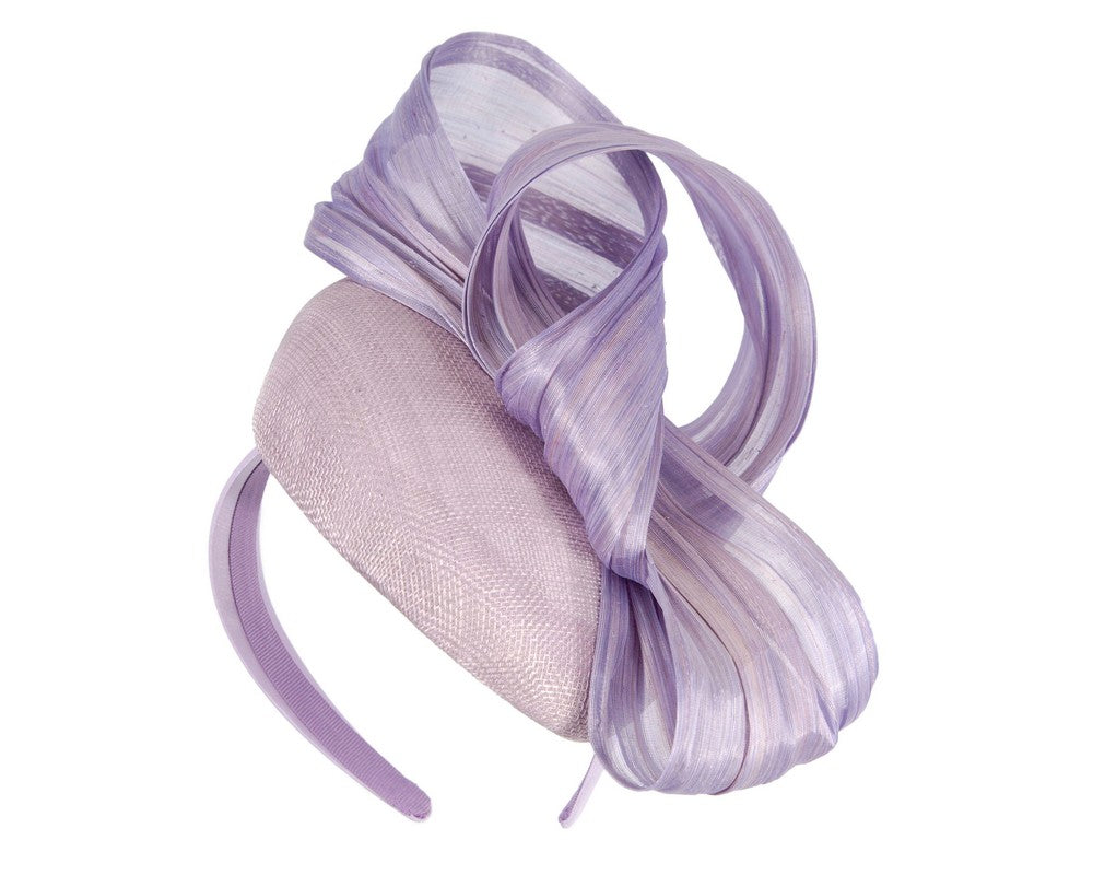 Lilac pillbox fascinator with silk abaca bow by Fillies Collection S307LI-1