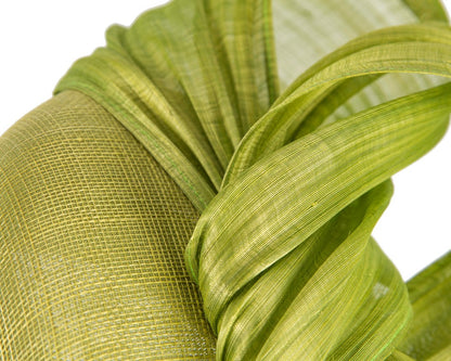 Lime pillbox fascinator with silk abaca bow by Fillies Collection-4